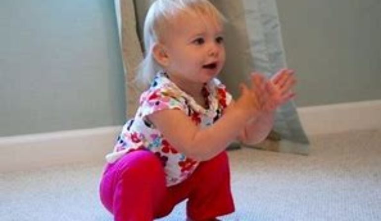 Why is it that toddlers bend over to pick stuff up with perfect squatting form? They always bend at the knees and have straight backs.